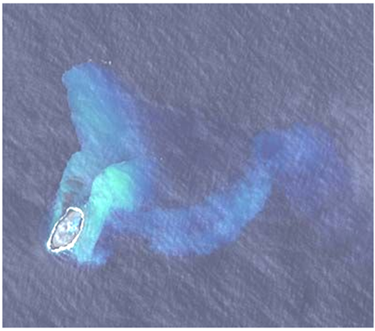 Home Reef auf einer ASTER-Satellitenaufnahme