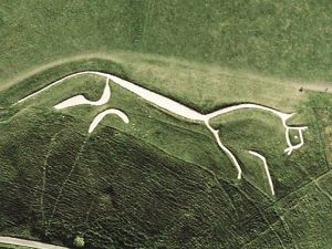 Luftbild des Uffington White Horse