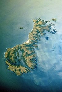 NASA-Bild der Inselgruppe Auckland Islands