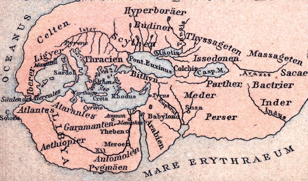Wltkarte des Herodot