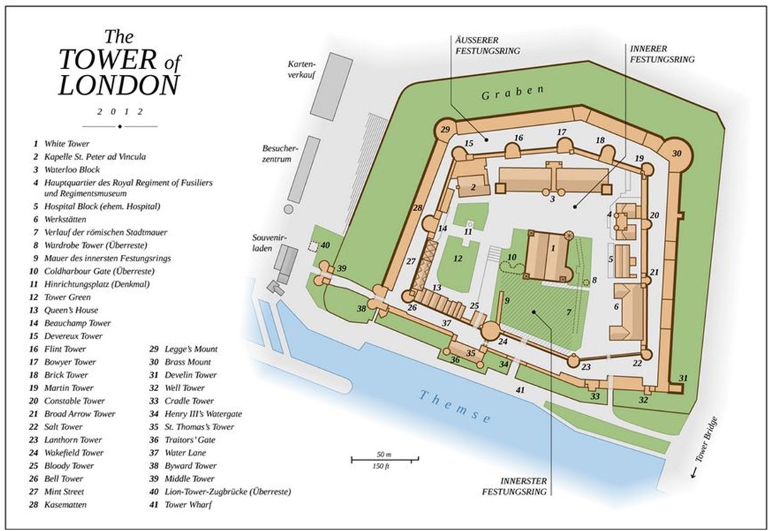Karte des Tower of London